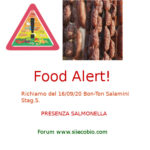 Allerta alimentare: richiamo per Salamini Stag.S Bon-Ton
