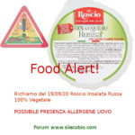 Allerta alimentare: richiamo per Insalata Russa 100% Vegetale Roscio