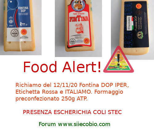 Allerta alimentare Fontina DOP Iper, Etichetta rossa, Italiamo
